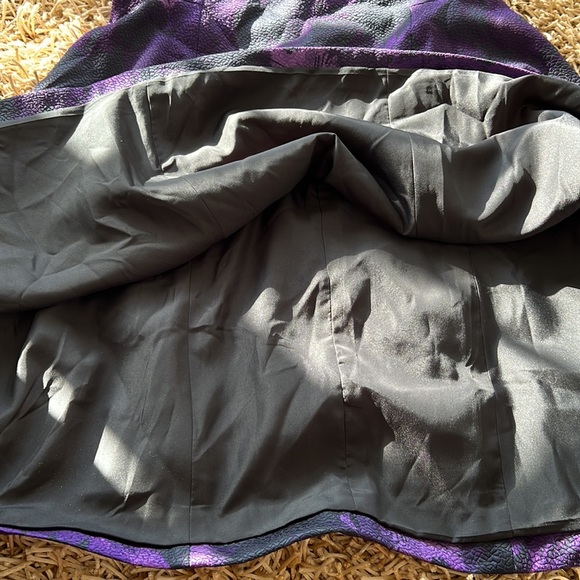 N Natori Women's Abstract Floral Jacquard A Line Dress Purple Size 14 - Picture 9 of 10